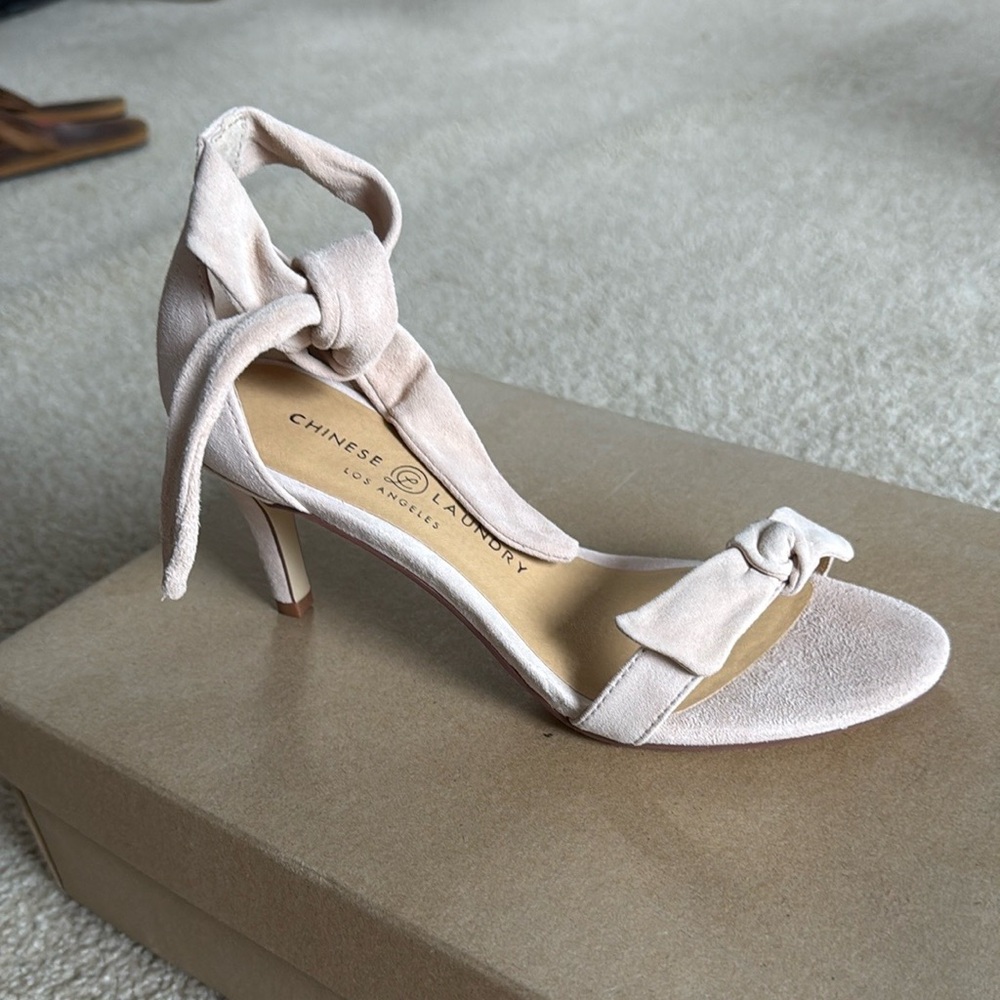 Chinese Laundry Rose Suede Heels with Ankle Strap